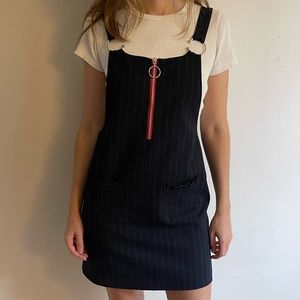 Dress navy white stripes